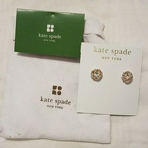 Kate Spade gold and diamond earrings
